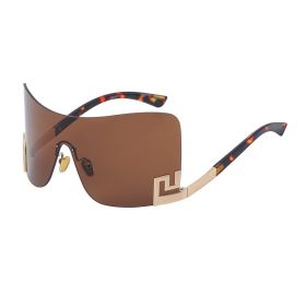 Amazon Popular Sunglasses Women's Wholesale UV Protection Personality Rimless Sunglasses Glasses (Color: C4 Douhua Whole Tea)