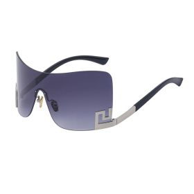 Amazon Popular Sunglasses Women's Wholesale UV Protection Personality Rimless Sunglasses Glasses (Color: C2 bright black gradient gray)