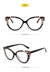 Fashion cat eye TR anti-blue light glasses trend stitching color glasses frame simple and comfortable flat mirror (Color: two bean curd)