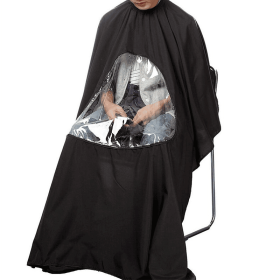 Professional Salon Apron Waterproof Cape Barber Styling Tool Salon Hairdresser Visible Apron Hair Cutting Hairdressing Gown Cape (Color: Yellow)