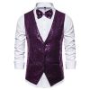 Men's Stage Costumes Small Sequin Suit Vests Purple Waistcoat for Party Disco Club Wedding