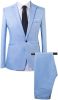 Mens Printed Casual Two Piece Sets Jackets One Button Slim Fit Shawl Collar Long Sleeve Blazers Trousers
