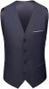 Mens Formal Suit Vest Business Formal Dress Waistcoat Vest with 3 Pockets for Suit or Tuxedo