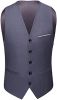 Mens Formal Suit Vest Business Formal Dress Waistcoat Vest with 3 Pockets for Suit or Tuxedo