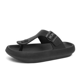 Summer new big size men's flip-flops sandals beach shoes trend casual fashion men's sandals (Color: BLACK, size: 44)