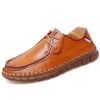 New men's large casual loafers Breathable casual leather non-slip soft sole Dad leather fashion trend men's shoes