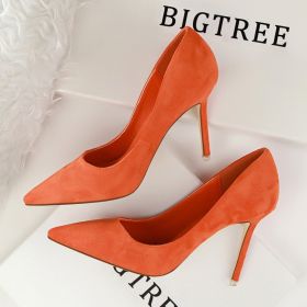 PumpsWomen's high heels; fashion simple high heels; pointed toe suede upper; sexy slim heels (colour: Magenta, size: 39)