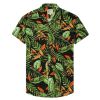 Men's Fashion Printed Shirts Casual Trendy T-Shirts Short Sleeve Lapel Hawaiian Style Shirts