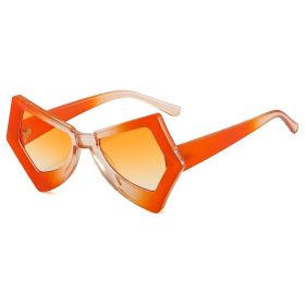 big box butterfly cat's eye women's cross-border sunglasses Fashion personality show ins sunglasses (colour: C2 Gradient Orange Box Gradient Orange)