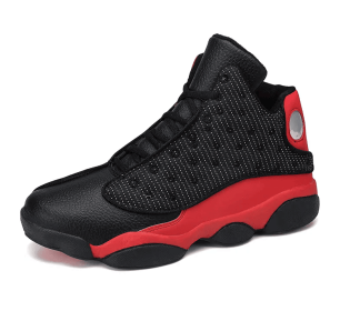 JJ tiger Couples 4 color Plus size High top basketball shoes (36-47 optional) (Color: black red, size: 41)
