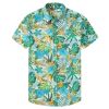 Men's Fashion Printed Shirts Casual Trendy T-Shirts Short Sleeve Lapel Hawaiian Style Shirts01