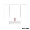 360�� Adjust Foldable Makeup Mirror With LED Light Rechargeable Wireless 1-3X Magnifying 3 Tone Light Desktop Vanity Mirror Table