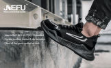 JIEFU Men Work shoes; Steel Toe Shoes; men sneaker; Lightweight Breathable Mesh Slip Resistant Work Shoes Comfortable Indestructible Construction Sho