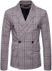 Men's Plaid Suit Coats Slim Fit Double Breasted Blazers Casual Stripe Suit Jackets Lightweight Sport Coats