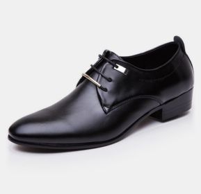 Men's leather shoes British retro pointed men's trend color bright leather business leather shoes fashion men's casual shoes (Color: BLACK, size: 47)