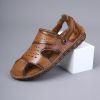 Men's new comfortable trend 100 bypass layer cowhide casual beach shoes trend men's sandals