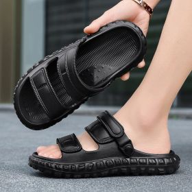 Men's summer trend sports two wear slippers men everything beach sandals 40-45 (Color: BLACK, size: 41)