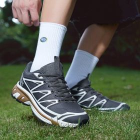 New men's outdoor mountaineering sneakers running shoes Fashion trend sneakers (Color: Gray, size: 41)