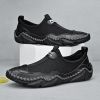 Men's summer new mesh breathable comfortable large size handmade bean shoes slip-on loafers loafers