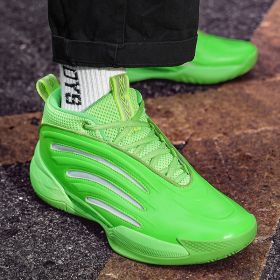 New men's trend fashion sports basketball shoes couple shoes basketball shoes men running sneakers (Color: Green, size: 41)