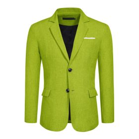 Men's Casual Blazer Jacket 2 Button Lightweight Jackets (Color: Dark Green, size: M)