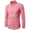 Men's Casual Shirt Long Sleeve Button Down Oxford Textured Dress Shirts