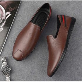 Mens Soft Driving Shoes Genuine Pu Leather Shoes For Men Sneakers Male Adult Handmade Slip On Flat Boat Shoes Man Footwear (Color: Blue, size: 42)
