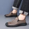 Men's leather hole-out shoes leather sandals comfortable breathable loafers a slip-on loafers