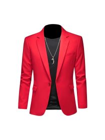Mens Blazers Slim Fit Business Casual Men Suit Jacket (Color: Red, size: XXL)