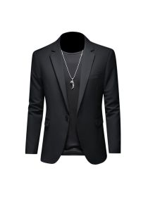 Mens Blazers Slim Fit Business Casual Men Suit Jacket (Color: BLACK, size: M)