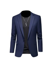 Mens Blazers Slim Fit Business Casual Men Suit Jacket (Color: Navy, size: XXL)