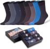 Men's Bamboo Trouser Dress Socks, 8 Pairs with Gift Box, Size 8-11.5