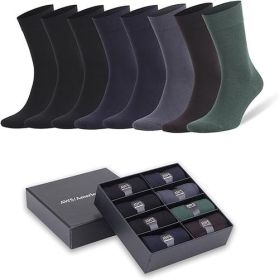 Men's Bamboo Trouser Dress Socks, 8 Pairs with Gift Box, Size 8-11.5 (Style: Style 6, size: 8-11.5)