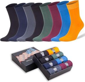 Men's Bamboo Trouser Dress Socks, 8 Pairs with Gift Box, Size 8-11.5 (Style: Style 3, size: 8-11.5)