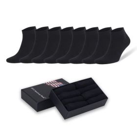 Men's Bamboo Low Cut Ankle Socks Odor Free Breathable 8 Pairs with (Color: BLACK, size: 8-11.5)