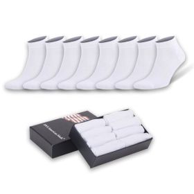 Men's Bamboo Low Cut Ankle Socks Odor Free Breathable 8 Pairs with (Color: White, size: 8-11.5)