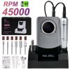 Electric Nail Drill, Portable Nail Drill 45000 RPM, Rechargeable Electric Nail File Kit, Cordless Electric Nail File for Acrylic, Manicure and Pedicu