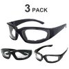 3Pair Motorcycle Riding Glasses Wind Resistant Bike Goggles UV Protection Resistant Padded Comfortable Outdoor Sport Goggles