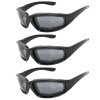 3Pair Motorcycle Riding Glasses Wind Resistant Bike Goggles UV Protection Resistant Padded Comfortable Outdoor Sport Goggles