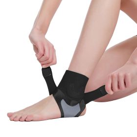 1pc Universal Adjustable Ankle Brace - Ultra-Breathable & Silicone-Enhanced Support - Durable Neoprene Foot Sleeve for Unisex - Customizable Fit for (Color: BLACK)