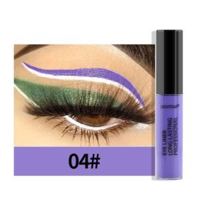 8 Color Eyeliner Liquid Pencil Waterproof Easy To Wear Make Up Matte Eye Liner Blue Pink Green White Black Purple Yellow Eyliner (Color: 04, size: 2.5ML)