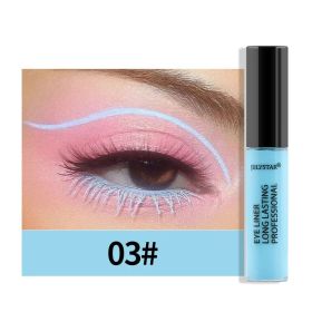 8 Color Eyeliner Liquid Pencil Waterproof Easy To Wear Make Up Matte Eye Liner Blue Pink Green White Black Purple Yellow Eyliner (Color: 03, size: 2.5ML)