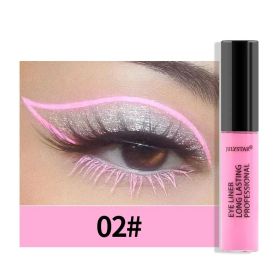 8 Color Eyeliner Liquid Pencil Waterproof Easy To Wear Make Up Matte Eye Liner Blue Pink Green White Black Purple Yellow Eyliner (Color: 02, size: 2.5ML)
