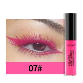 8 Color Eyeliner Liquid Pencil Waterproof Easy To Wear Make Up Matte Eye Liner Blue Pink Green White Black Purple Yellow Eyliner (Color: 07, size: 2.5ML)