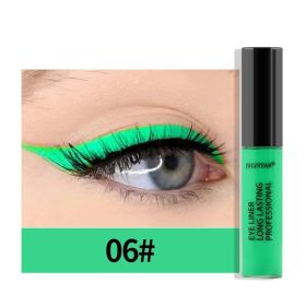 8 Color Eyeliner Liquid Pencil Waterproof Easy To Wear Make Up Matte Eye Liner Blue Pink Green White Black Purple Yellow Eyliner (Color: 06, size: 2.5ML)