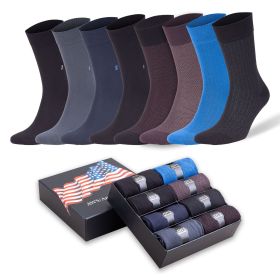 Men's Bamboo Rayon Dress Socks 8 Pairs Assorted Colors Size 8-11.5 Soft Odor-Free Eco-Friendly (Style: Style 1)