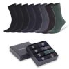 Men's Bamboo Rayon Dress Socks 8 Pairs Assorted Colors Size 8-11.5 Soft Odor-Free Eco-Friendly