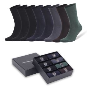 Men's Bamboo Rayon Dress Socks 8 Pairs Assorted Colors Size 8-11.5 Soft Odor-Free Eco-Friendly (Style: Style 6)