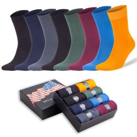 Men's Bamboo Rayon Dress Socks 8 Pairs Assorted Colors Size 8-11.5 Soft Odor-Free Eco-Friendly (Style: Style 3)