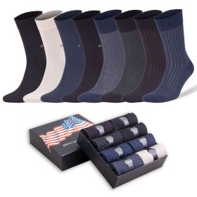 Men's Bamboo Rayon Dress Socks 8 Pairs Assorted Colors Size 8-11.5 Soft Odor-Free Eco-Friendly (Style: Style 2)
